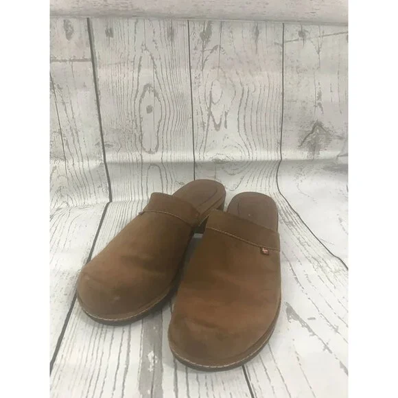 Ecco Brown Clogs Mules Shoes US 6.5 EUR 39 Heeled - Picture 1 of 7